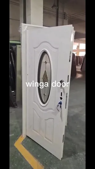 꽃 디자인 Wanjia 잠금 단일 잎 강철 보안 문(WS-39)