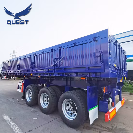 아프리카를 위한 3개의 차축 측 팁 주는 사람 트레일러 덤프 트럭 세미 트럭 트레일러
