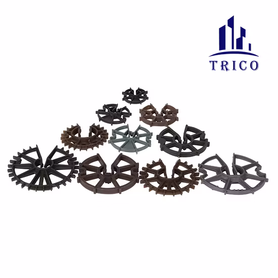 철근 콘크리트용 Derlin /Nylon /PU 플라스틱 휠 보강 스페이서